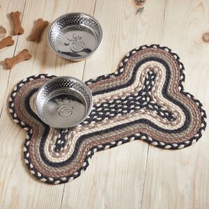 Farmhouse Jute Braided Dog Bone Shaped Rug Indoor Outdoor Country Pet Puppy